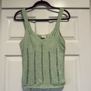 Abercrombie & Fitch Mint Green Crochet V-neck Sleeveless Top